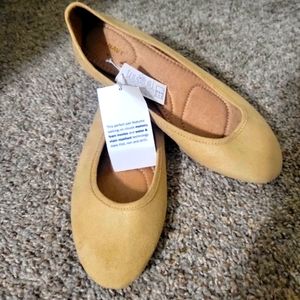 Women's 9, Old Navy, Faux Suede, Tan, Flat Shoes